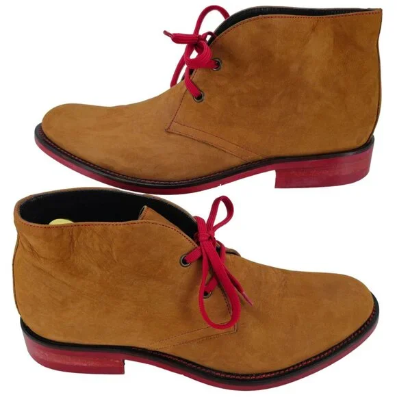 Donald J. Pliner Italy Brown Suede Chukka Boots Mens size 8.5 Dress Casual Shoes - Picture 4 of 11